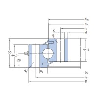 Medium size four-point contact ball slewing bearings without a gear